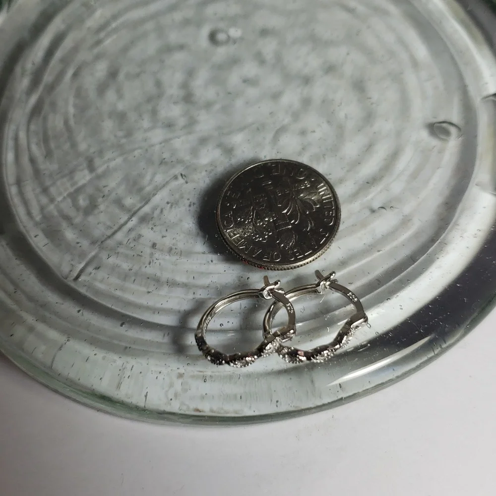 Primrose Sterling Silver Hoop Earrings with Cubic Zirconia - Picture 4 of 6